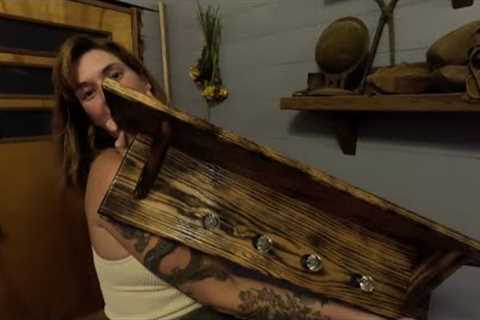HANDMADE RUSTIC WOODEN SHELF: AARON TEACHES COREE TO MAKE WOOD CRAFTS
