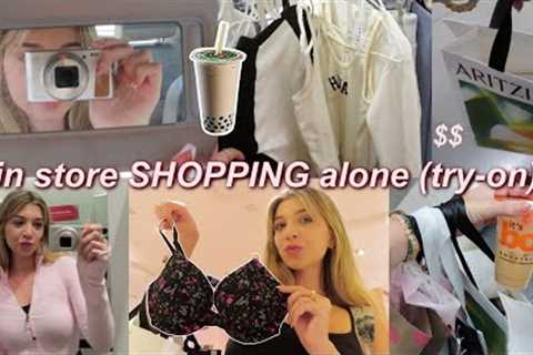 i went IN-STORE shopping alone (ipad, try on, clothing shopping spree)