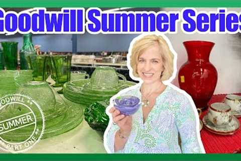Goodwill Summer Thrifting! First stop is full of vintage glass, jewelry, and Chinoiserie tea cups.