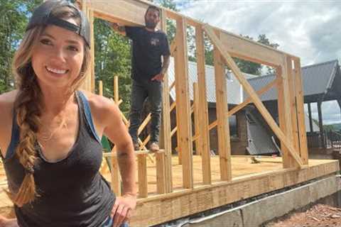 Building The First Walls | A-Frame Cabin Addition