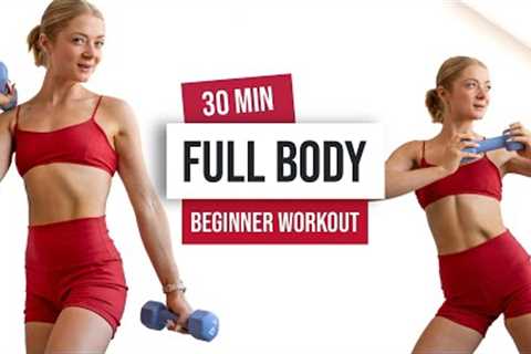 30 MIN FULL BODY HIIT Workout For Beginners - With Weights - Home Workout, No Repeats