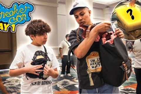 WE SPENT $30,000 @ SNEAKER CON VEGAS (ALMOST MISSED OUR FLIGHT) DAY 1!