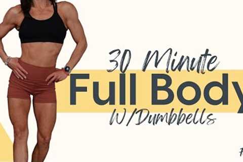 30-Minute Full Body Strength Training Workout with Dumbbells and Resistance Bands