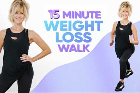 15 Minute Walking Workout for Weight Loss | Walk at Home Full Body!