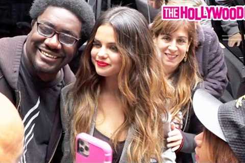 Selena Gomez Is Mobbed By Fans That Chase Her Inside The Building At iHeart Radio In New York, NY