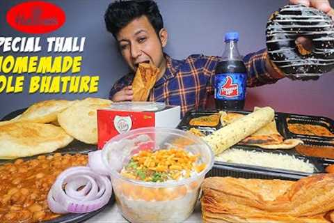 Homemade Chole Bhature, Haldiram North Indian Thali, Samosa Chaat, Paneer Patties &amp; Donut |..