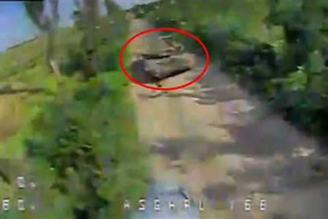 Ukraines Drone Army Strike Engine Of T-90M Tank Three Times
