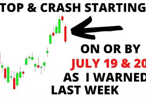 Stock Market CRASH Likely In Progress - Last Week I Warned That A Top &amp; CRASH Would Start This..