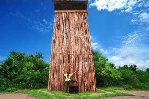 Survival Girl Dream Building the Most Wooden Private Luxury Billionaire House by Technology Ancient