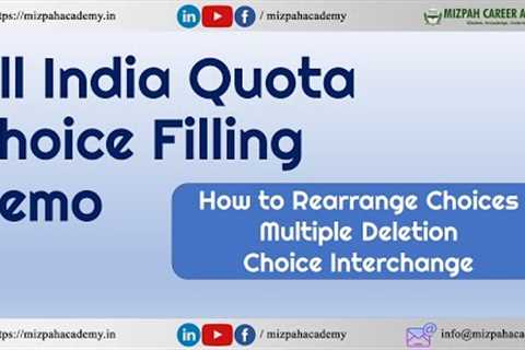 MCC Choice Filling Demo Video 2023 - How to Rearrange Choices, Multiple Deletion, Choice Interchange