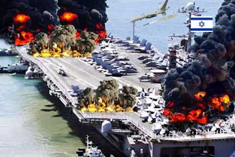 Terrible Moment,Israeli Largest Ship Carrying 2000 Jets &amp; 100's Ships Exploded By Iranian Drones