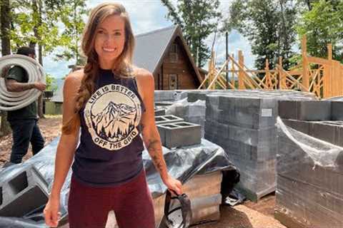 Installing AIR CONDITIONING at our Off-Grid Home + Framing The First Floor | A-Frame Cabin Addition