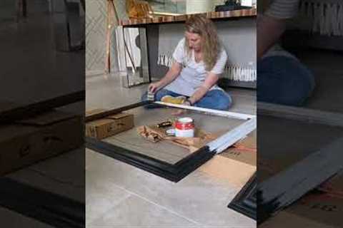 2 step faux wood painting #fauxfinish #artandcraft #thrifting #easyart #antiquing #diyhome