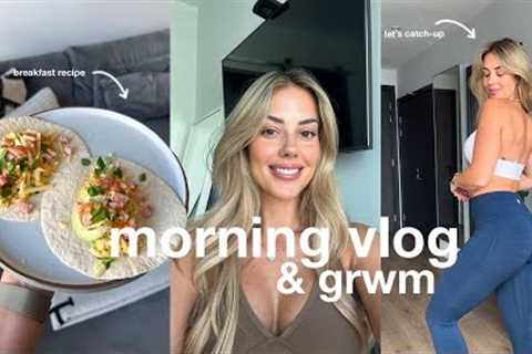 MY MORNING GYM ROUTINE | Chatty GRWM, skincare/make-up, breakfast &amp; workout