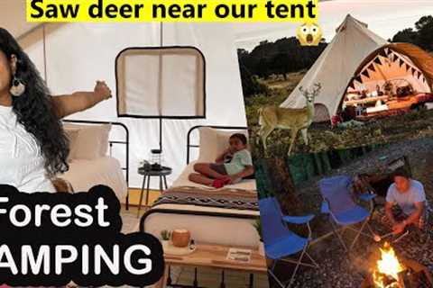 Atlanta 🇺🇸luxury CAMPING in forest area ~ Our thrill FOREST tent camping  ~ Family TravelerVLOG