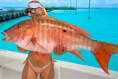 Newbie GF Hooks Dream Fish in Florida Keys! Catch Clean &amp; Cook