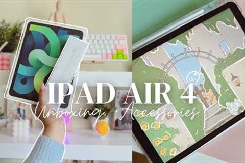 🪴 Ipad Air 4 unboxing (green) 📦 2022 + Ipad accessories &amp; Apple pencil ✏️ | Aesthetic &amp;..