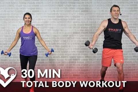 30 Minute Total Body Workout with Dumbbells - Home Strength Training Full Body Workout with Weights