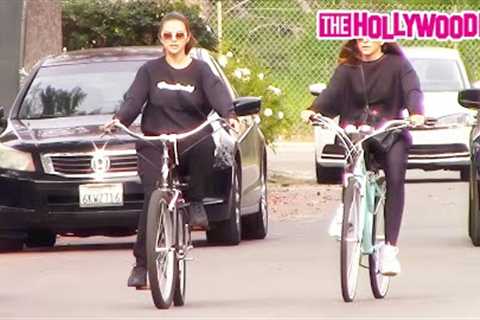 Selena Gomez Goes Bike Riding With Her Bestie To Get Away From Stress &amp; Drama In Studio City, CA