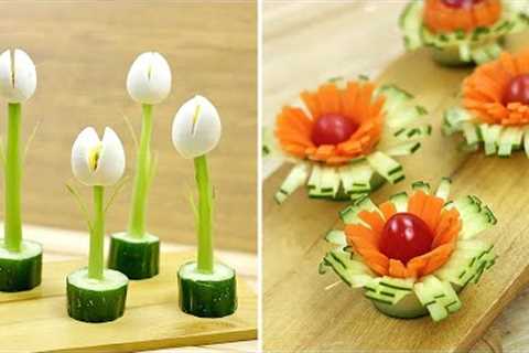 Cucumber &amp; Salad decoration ideas | Vegetable Carving