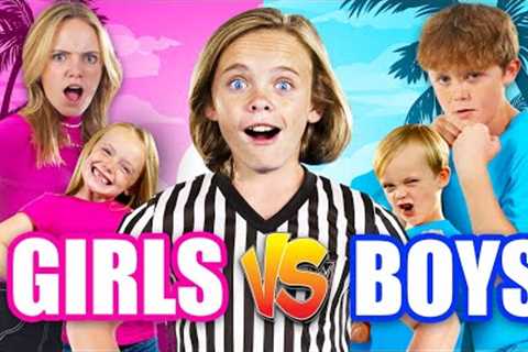Girls vs Boys! Beach Games Competition