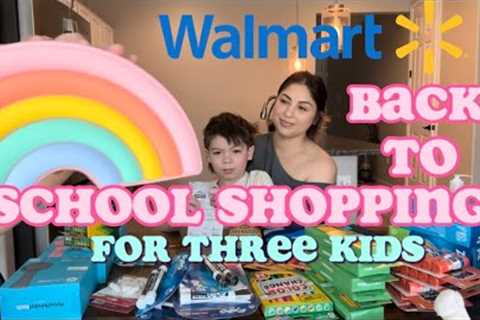 Walmart BACK TO SCHOOL haul - Supplies list shopping for THREE KIDS