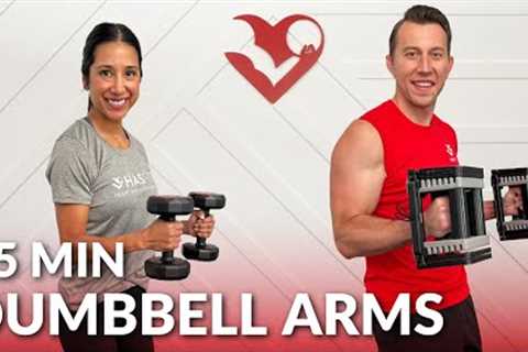 Dumbbell Arms Workout at Home for Women &amp; Men - 25 Min Biceps and Triceps Workout with Weights