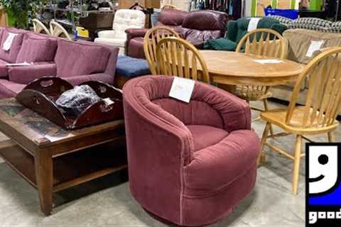 GOODWILL SHOP WITH ME FURNITURE SOFAS CHAIRS DINNERWARE CHRISTMAS DECOR SHOPPING STORE WALK THROUGH
