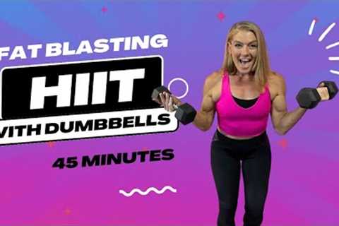 45 Minute Hiit Cardio Workout With Dumbbells - LOW OR HIGH Impact options