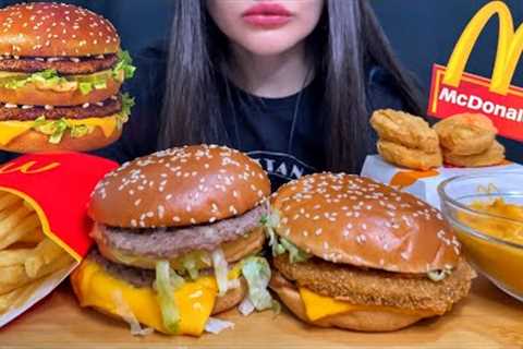 ASMR MCDONALD’S FAST FOOD MUKBANG (No Talking) EATING BURGERS + FRIES
