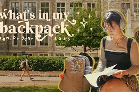 what's in my backpack for senior year of college ✮⋆˙ back to school supplies haul &amp; giveaway