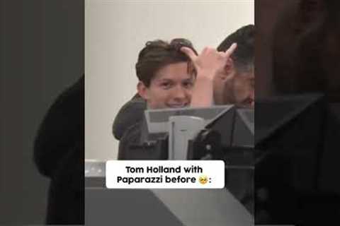 Tom Holland with Paparazzi BEFORE and AFTER