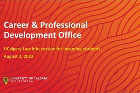 Career &amp; Professional Development Office info session for incoming students