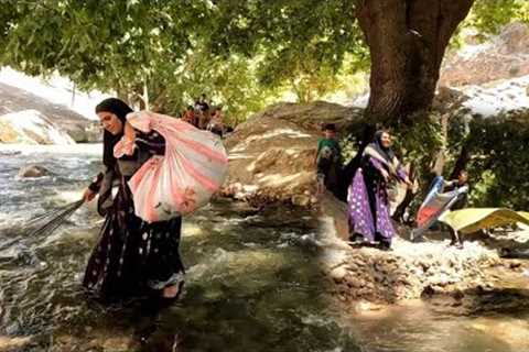 Going to the river for fun and cleaning household items