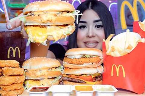 ASMR MCDONALDS BIG MAC, CHEESY JALAPENO QUARTER POUNDER, MCCHICKEN, CHICKEN NUGGETS, FRIES MUKBANG