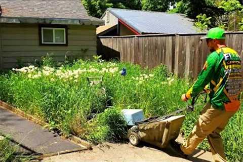 I KNOCKED On This Homeowners Door &amp; MOWED Her NEGLECTED Yard For FREE