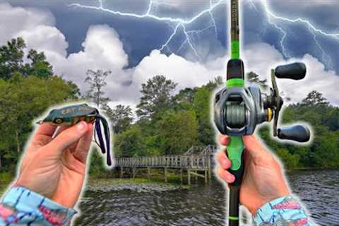 Summer Fishing My Favorite Lake During A Thunderstorm (Scary)
