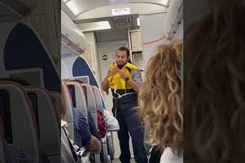 Funny safety demonstration by JetBlue flight attendant