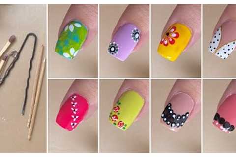 Top 10 Simple nail art you can do at home || Easy nail art on natural nails with household items