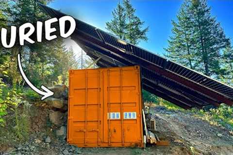 BURIED CONTAINER Turned Prepper Pantry?! | Off-Grid A/C Install