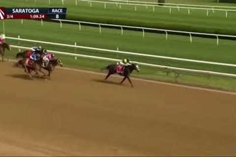 Maple Leaf Mel falling and dying at Saratoga, 8/5/23
