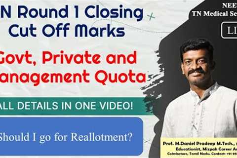 🔴 Live - Tamil Nadu Round 1 Closing Marks and Rank - Cut Off Analysis - Mizpah Career Academy Live