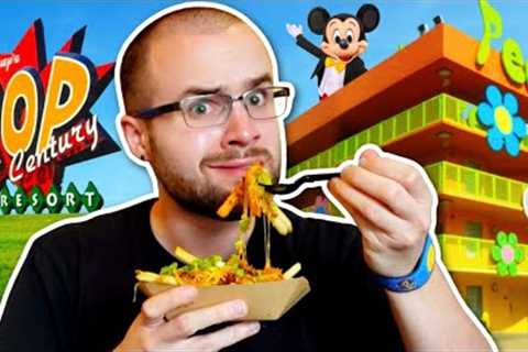 I Only Ate DISNEY HOTEL Food for 24 HOURS! Pop Century Resort Review! Disney World
