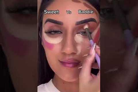 Sweet vs Baddie ❤️‍🔥 which do you prefer? #makeup #shorts #makeuptutorial