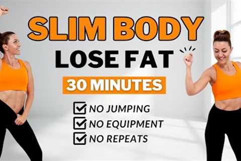 🔥30 Min SLIM BODY HOME WORKOUT🔥FULL BODY FAT LOSS🔥All Standing + No Jumping HIIT🔥No Repeats🔥