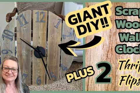 *GIANT WALL CLOCK DIY!!*Using Scrap Wood to Make Beautiful Decor~Easy &amp; Cheap Thrift Makeovers