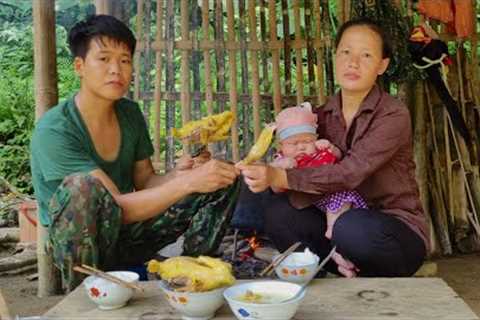 Surprise when wife and children visit, Survival skills, survival alone