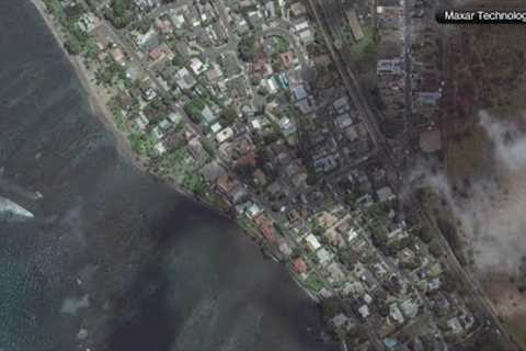 Hawaii fires before/after aerial photos of Lahaina, Maui