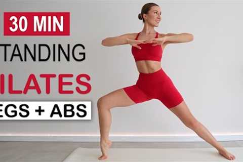 30 Min Standing Pilates SLIM LEGS + SMALL WAIST | Burn Fat + Tone Muscle | No Jumping, No Repeat