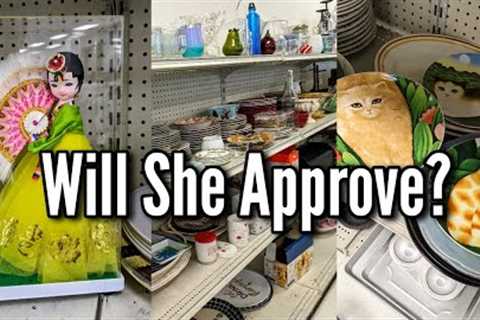 Will She Approve? Goodwill Thrift Shopping &amp; Haul | New &amp; Vintage Finds+Gifts! Thrifting in ..